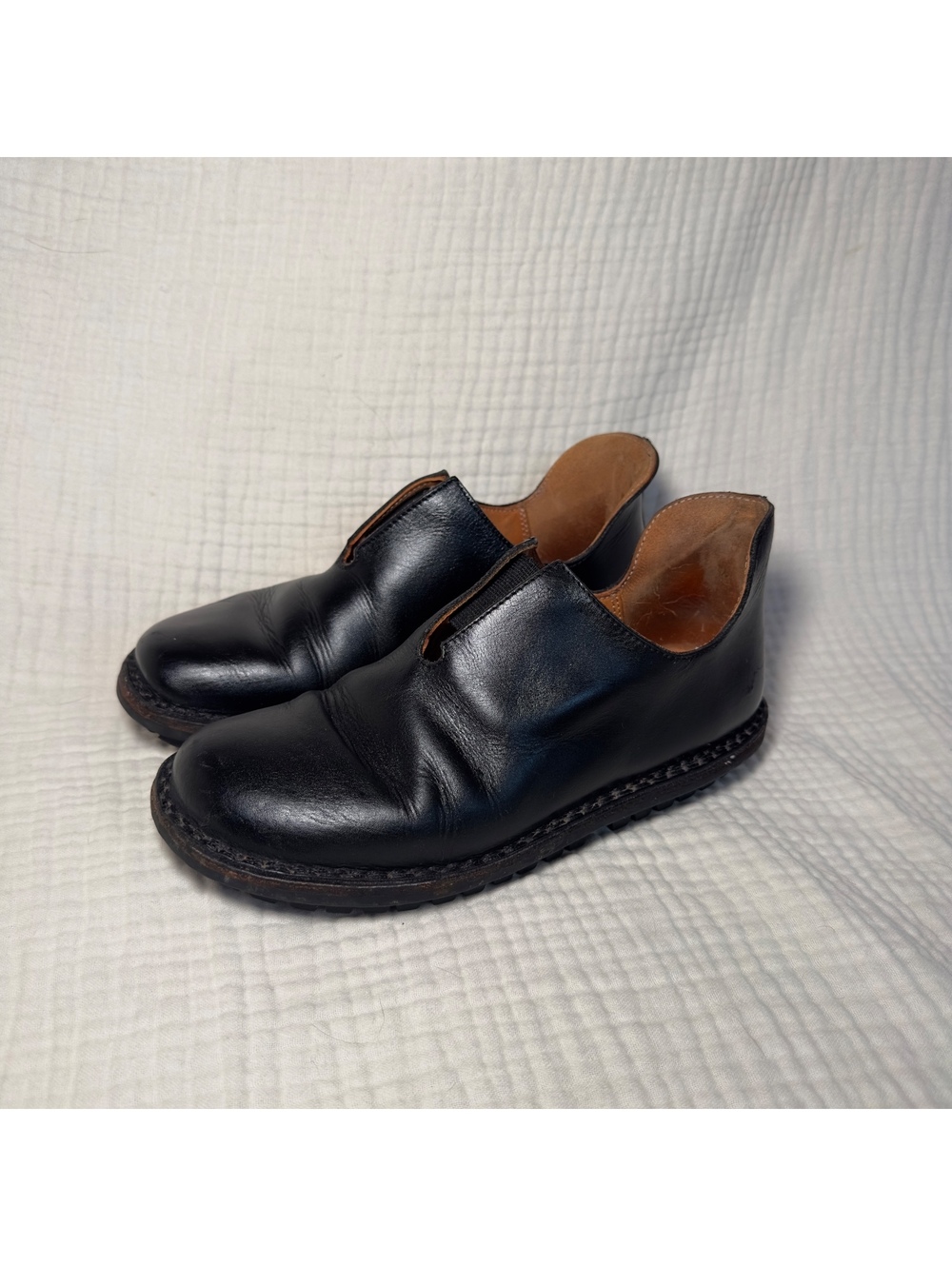 Trippen Yen Women’s Size 38 Black Leather Slip On Shoes Handmade Germany 7.5-8